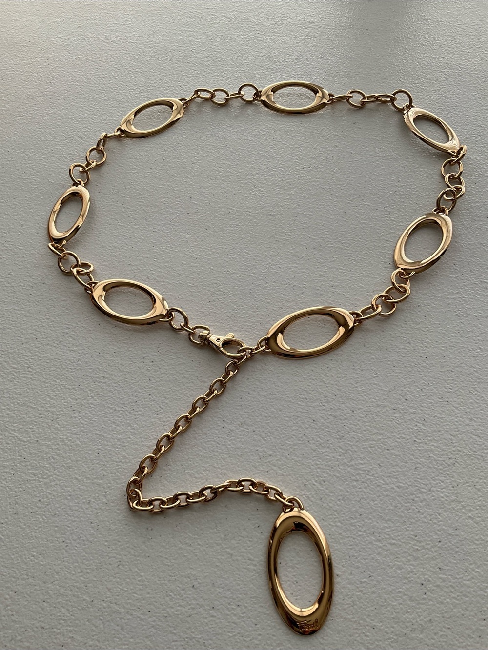 Fossil Gold-Tone Oval Chain Link Belt